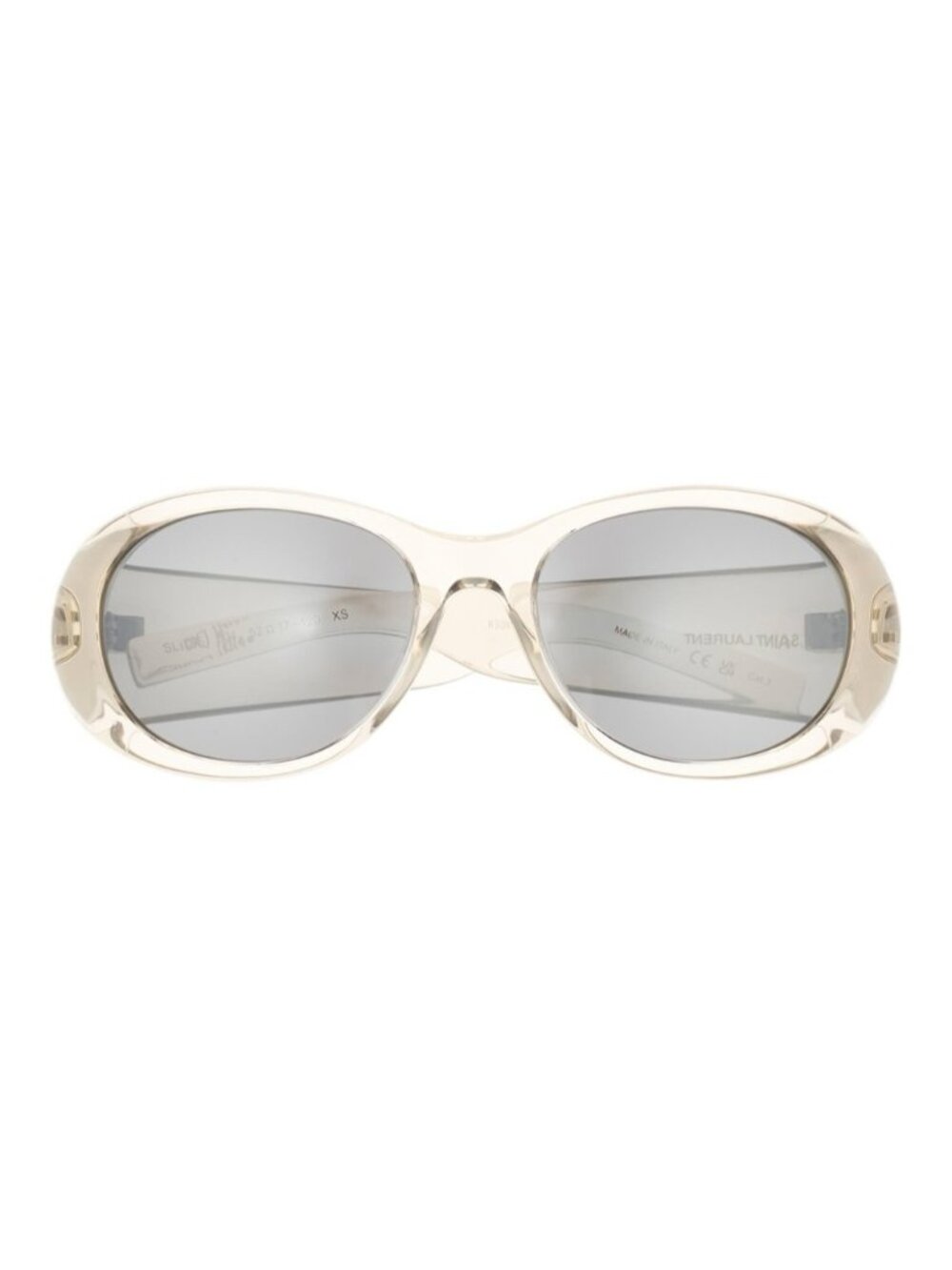 Saint Laurent Transparent/Clear Oval Sunglasses with Silver Lenses